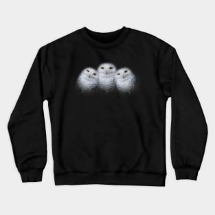 Mother Snowy Owl & Owlets Crewneck Sweatshirt